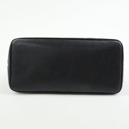 Chanel Medallion Quilted Caviar, Black, Leather, Tote Bag