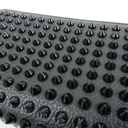 Christian Louboutin Panettone Spiked Leather, Black, Leather, Wallet