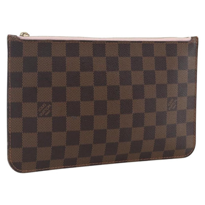 Louis Vuitton Neverfull Pochette Damier Ebene, Brown, Canvas, Clutch