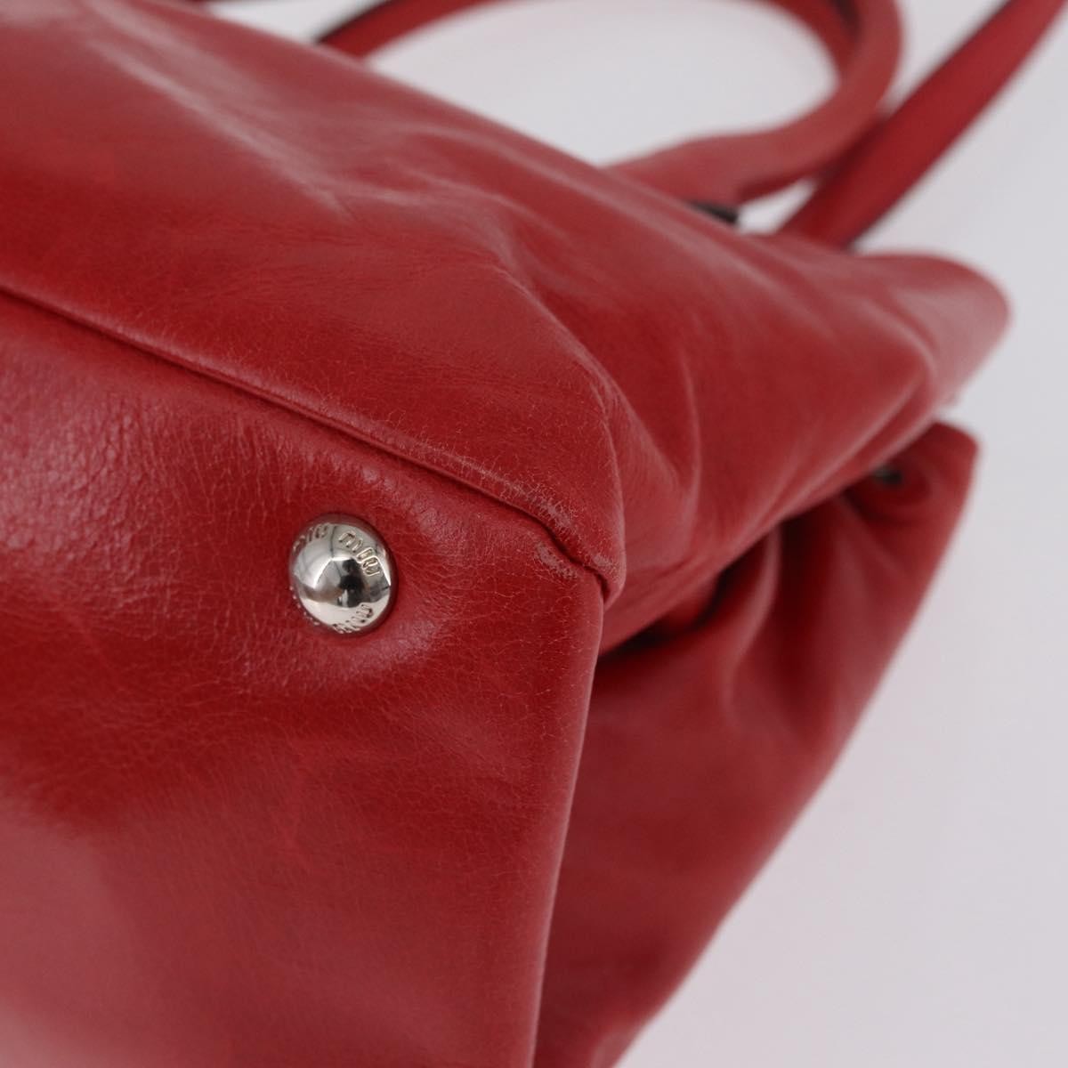 Miu Miu Convertible Vitello Shine, Red, Leather, Tote Bag