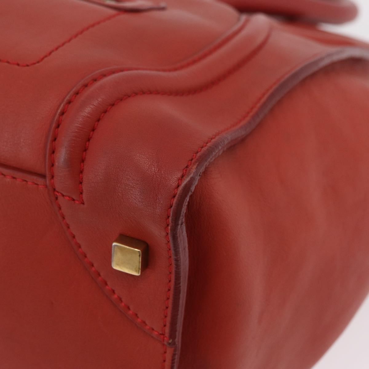Celine Luggage Suede, Red, Leather, Handbag