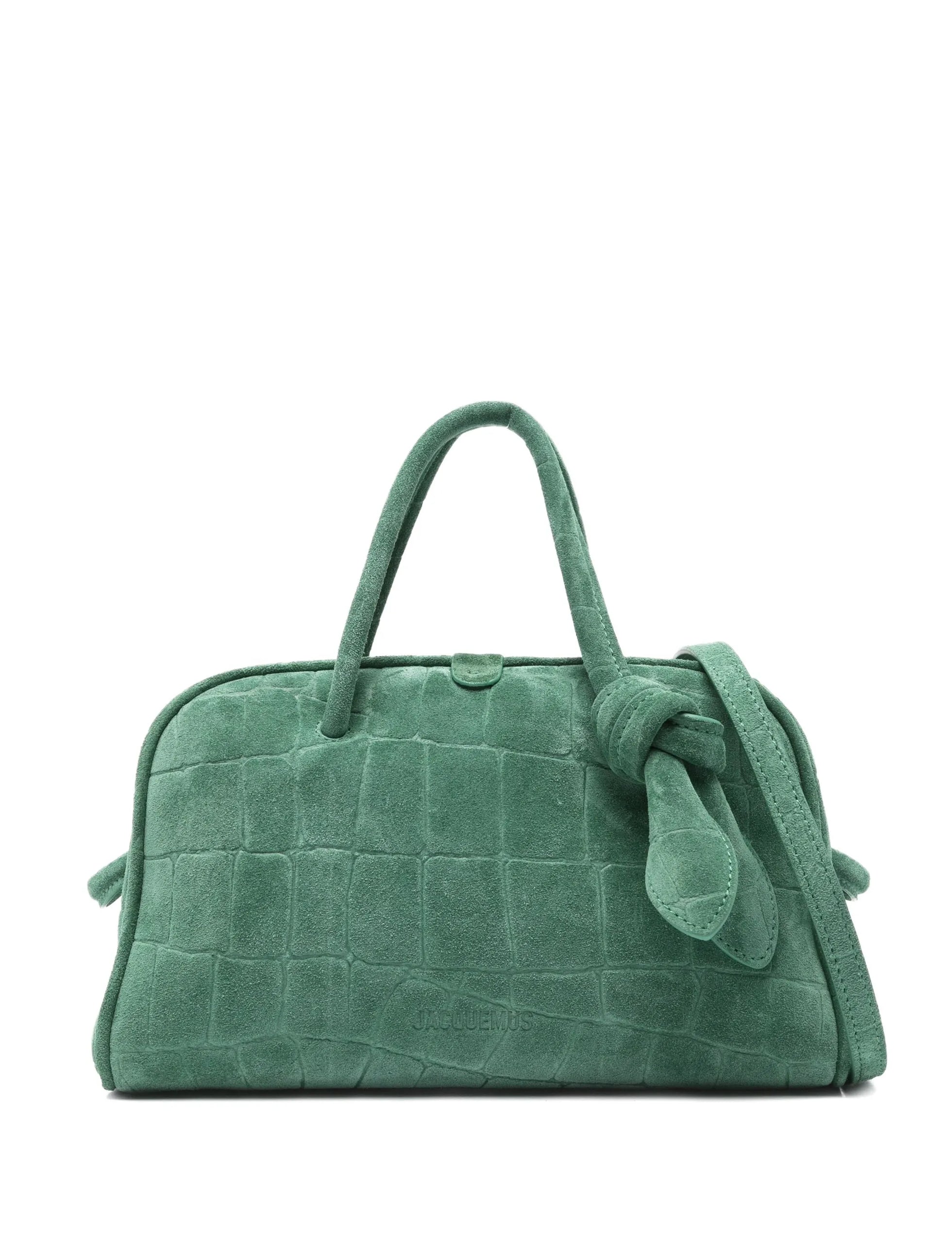 Jacquemus Le Petit Turismo Suede, GREEN, SUEDE, Handbag