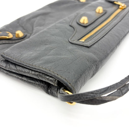 Balenciaga Giant Studs Envelope Clutch Leather, Black, Leather, Clutch