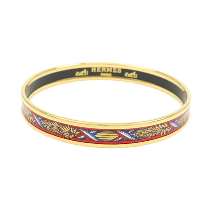 Hermes Bangle Printed Enamel, Gold, Gold Plated, Bracelet