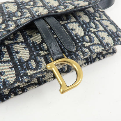 Christian Dior Saddle Belt Oblique Canvas, Navy, Canvas, Handbag