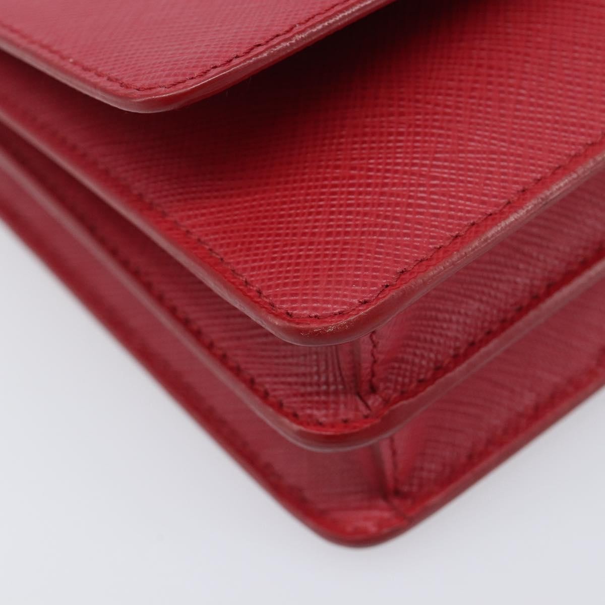 Prada Bow Wallet on Strap Saffiano Leather, Red, Leather, Crossbody Bag
