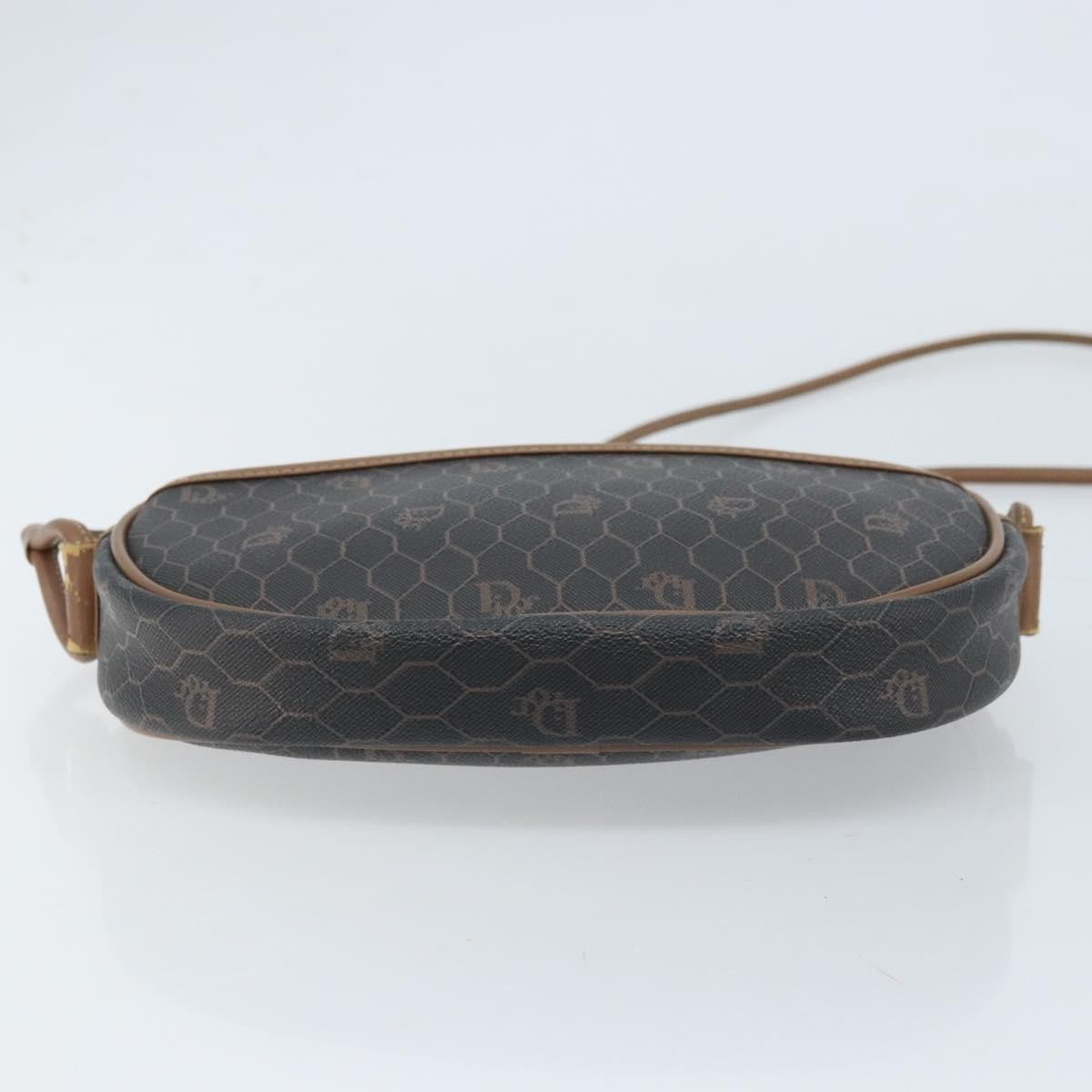 Christian Dior Vintage Honeycomb Canvas and Leather, Black, Canvas, Shoulder Bag