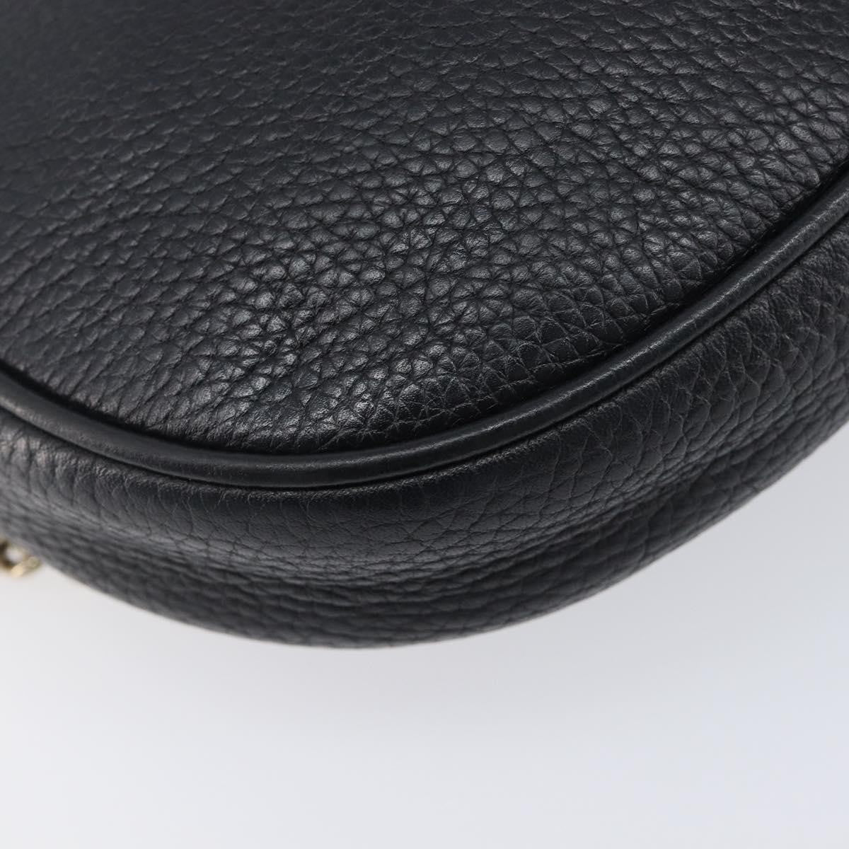 Gucci Soho Chain Leather, Black, Leather, Handbag