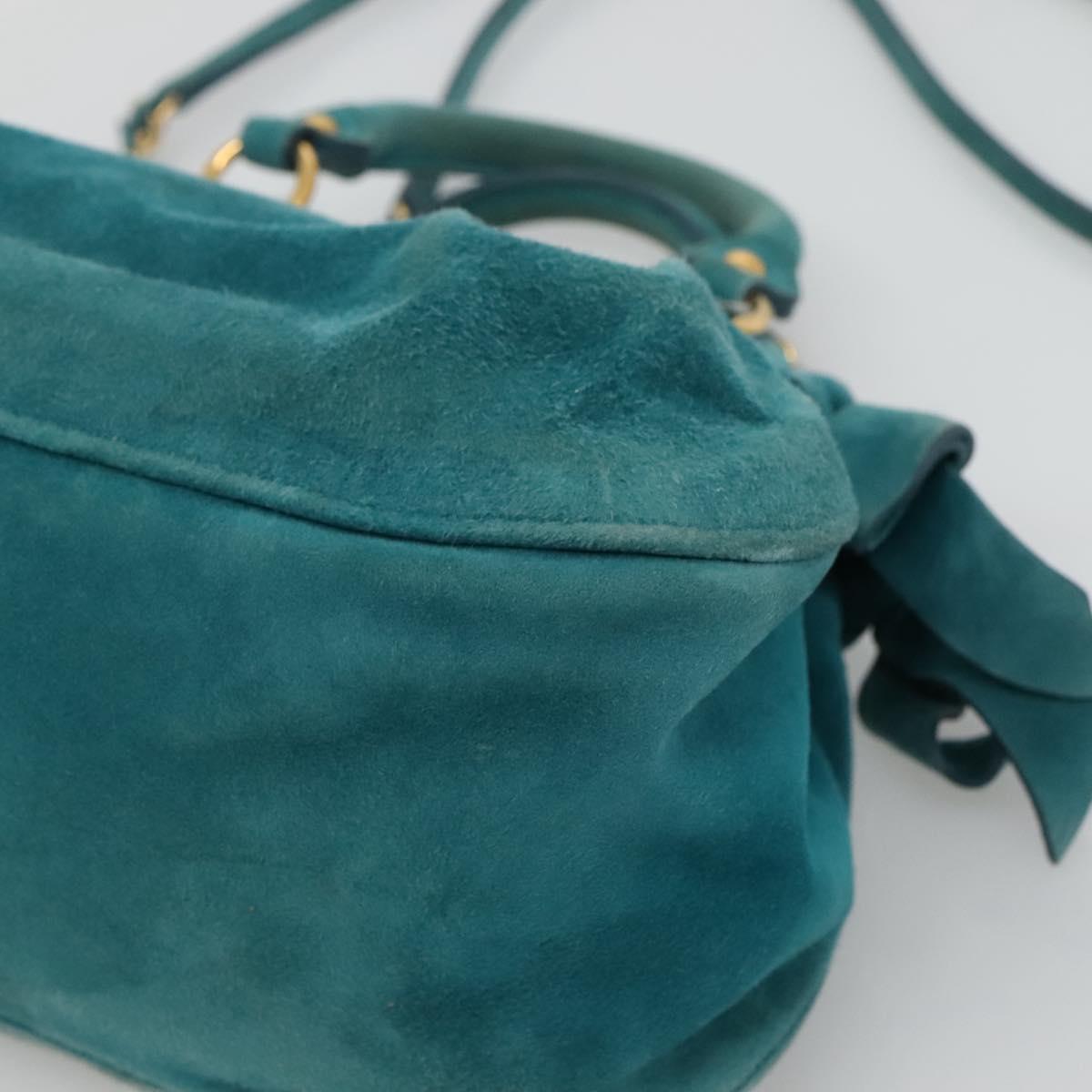 Miu Miu Shoulder Bag Suede leather, BLUE, SUEDE, Shoulder bag