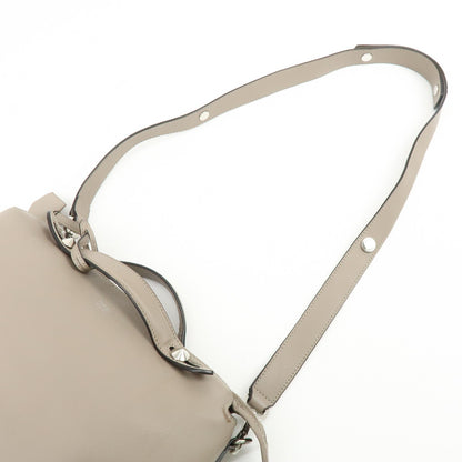 Fendi By The Way Satchel Calfskin, Beige, Leather, Handbag