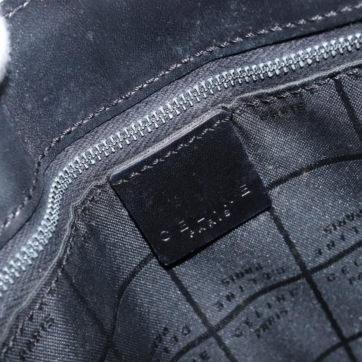 Celine Shoulder bag circle logo Leather, Black, Leather, Shoulder Bag
