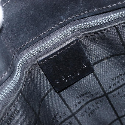 Celine Shoulder bag circle logo Leather, Black, Leather, Shoulder Bag