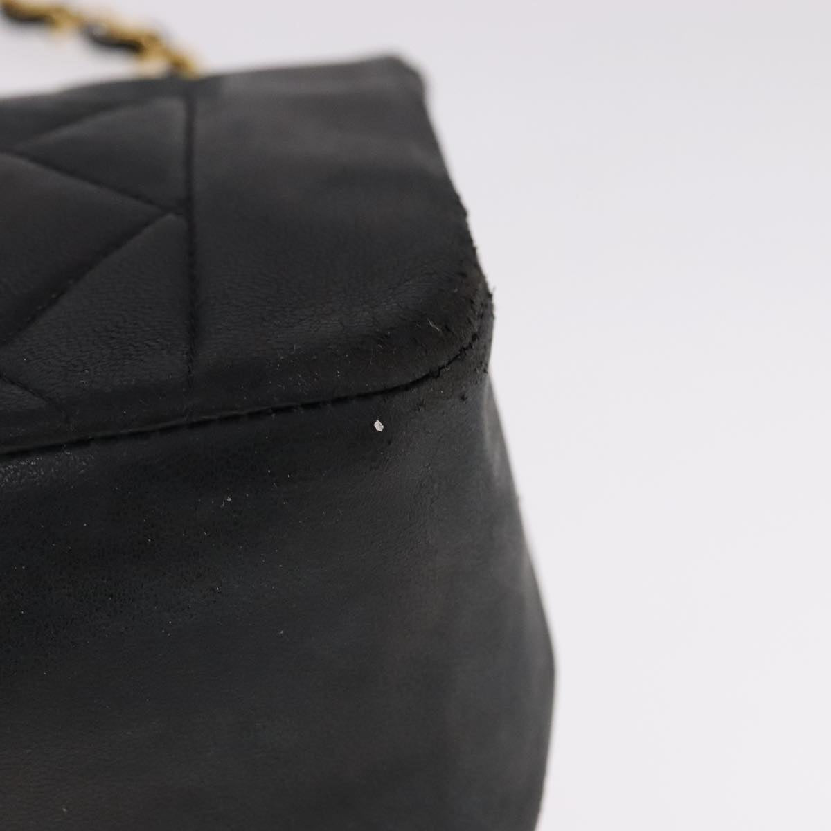 Chanel Vintage Diana Flap Bag Quilted Lambskin, BLACK, LEATHER, Shoulder bag