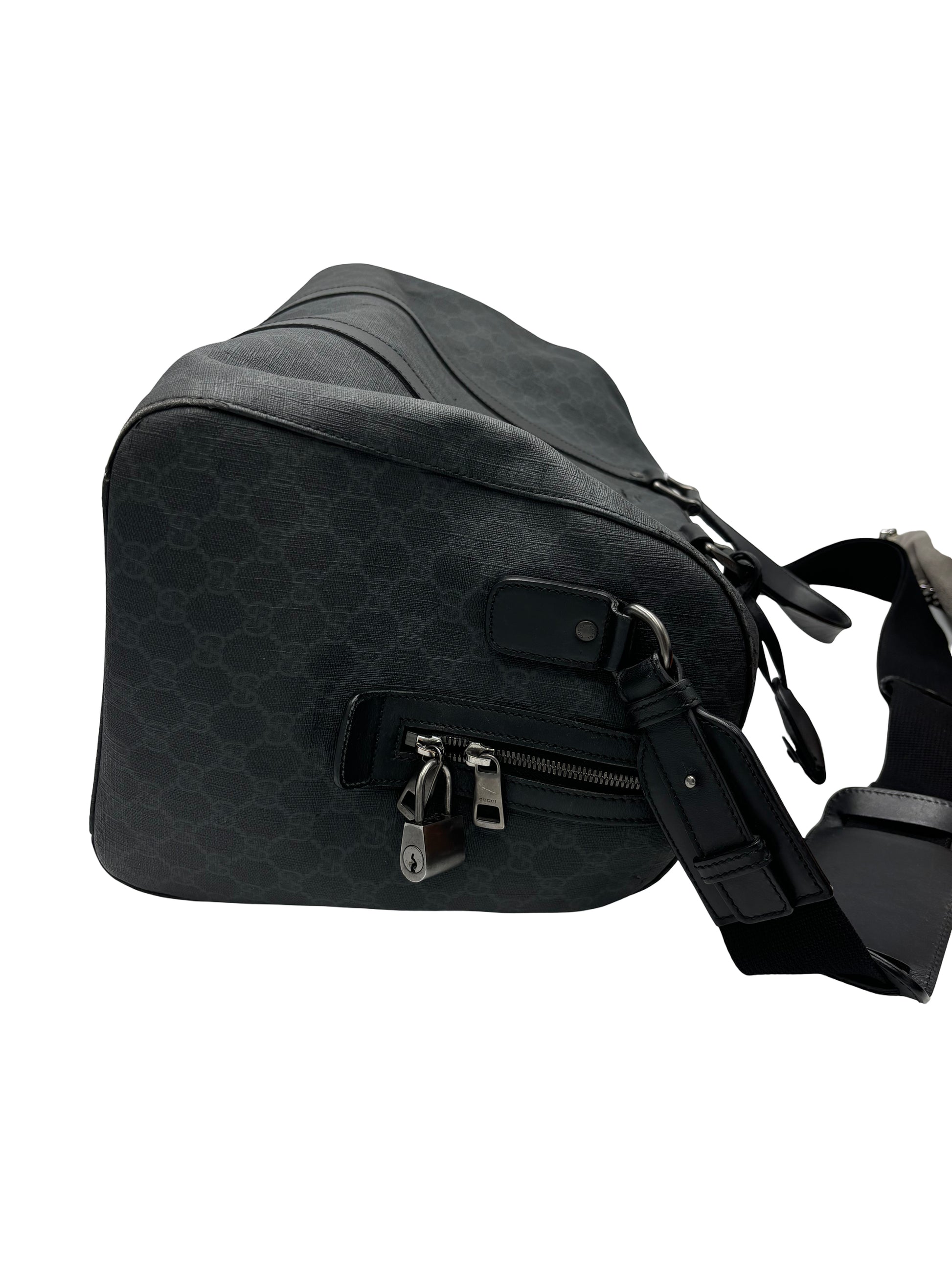 Gucci GG Supreme Carry-On Duffle Bag GG Canvas and Leather, Black, Canvas, Travel Bag