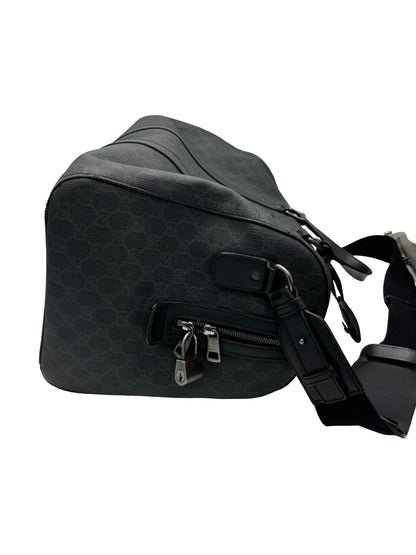 Gucci GG Supreme Carry-On Duffle Bag GG Canvas and Leather, Black, Canvas, Travel Bag