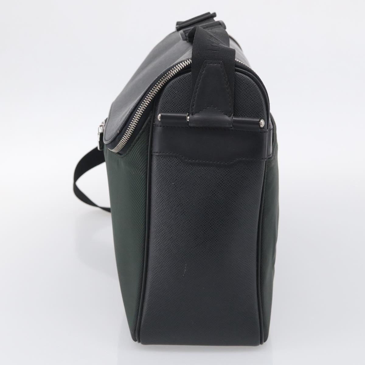 Louis Vuitton Taimyr Messenger Taiga Leather and Canvas, Gray, Leather, Handbag