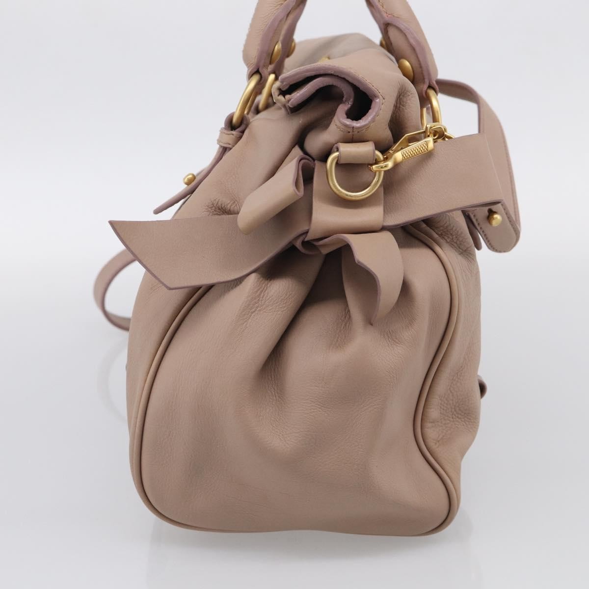 Miu Miu Bow Satchel Vitello Lux, Pink, Leather, Handbag