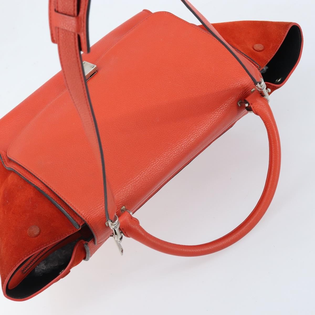 Celine Trapeze Leather with Suede, Orange, Leather, Handbag