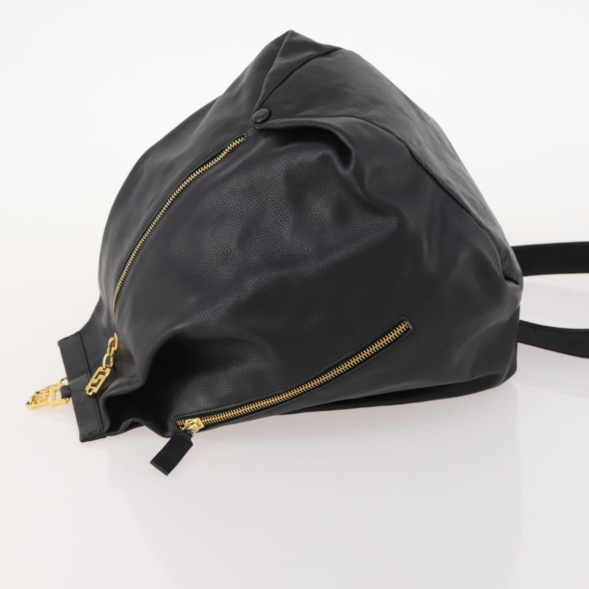 Versace Vintage Leather, Black, Leather, Shoulder Bag