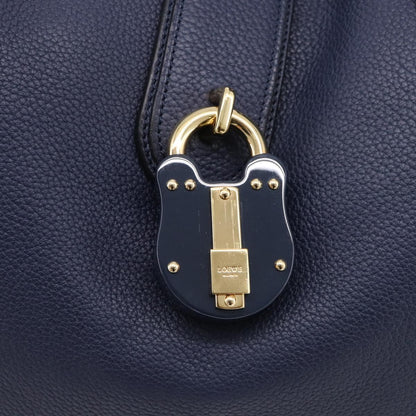 Loewe Calle Hobo Leather, Navy, Leather, Shoulder Bag
