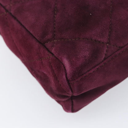 Prada Vintage Chain Flap Suede, Burgundy, Suede, Shoulder Bag