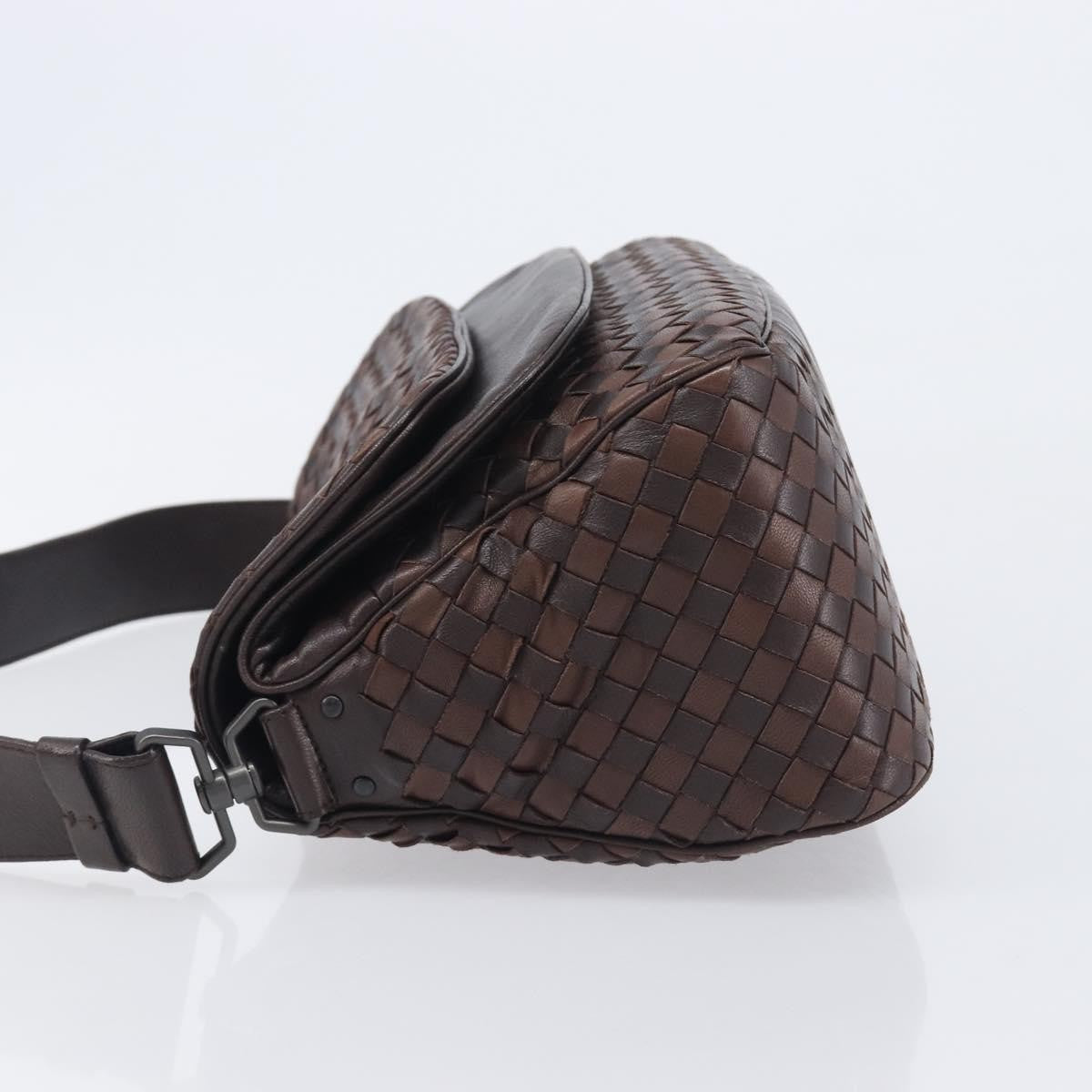 Bottega Veneta Intrecciato Shoulder Leather, Brown, Leather, Shoulder Bag