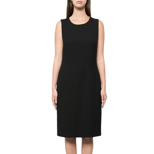 Mariella Burani Midi Shift Dress 14 US Black