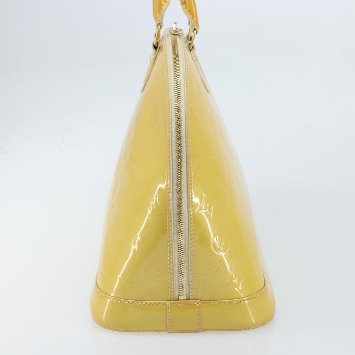 Louis Vuitton Alma Monogram Vernis, Yellow, Patent Leather, Handbag
