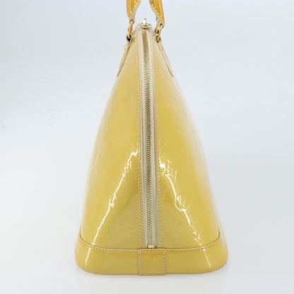 Louis Vuitton Alma Monogram Vernis, Yellow, Patent Leather, Handbag