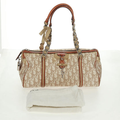 Christian Dior Vintage Trotter Romantique Boston Diorissimo Coated Canvas, Beige, Canvas, Handbag