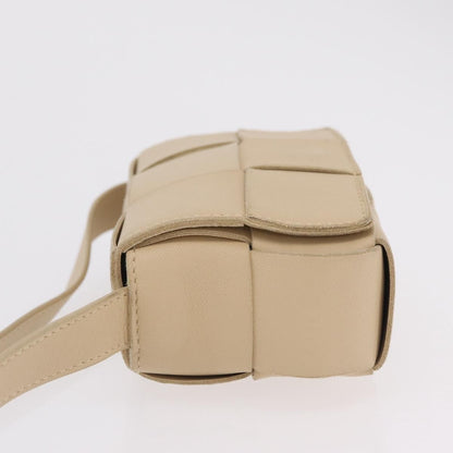 Bottega Veneta Cassette Maxi Intrecciato Leather, Beige, Leather, Crossbody Bag