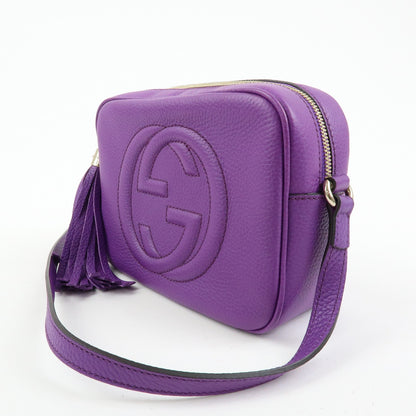 Gucci Soho Disco Leather, Purple, Leather, Crossbody Bag