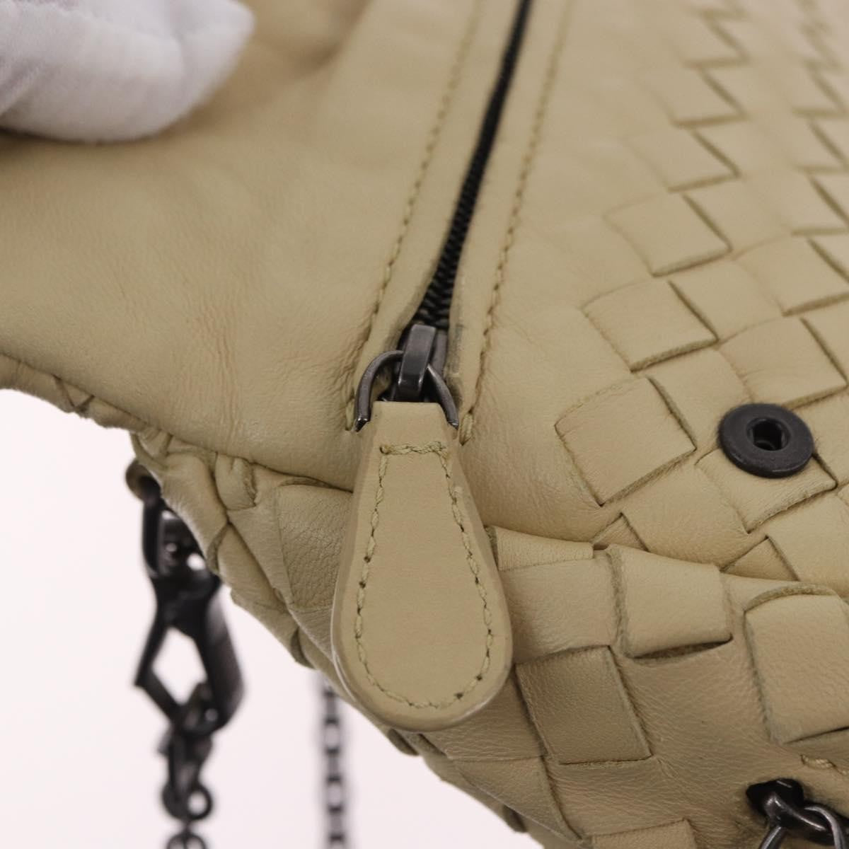 Bottega Veneta Intrecciato Shoulder Leather, Beige, Leather, Shoulder Bag