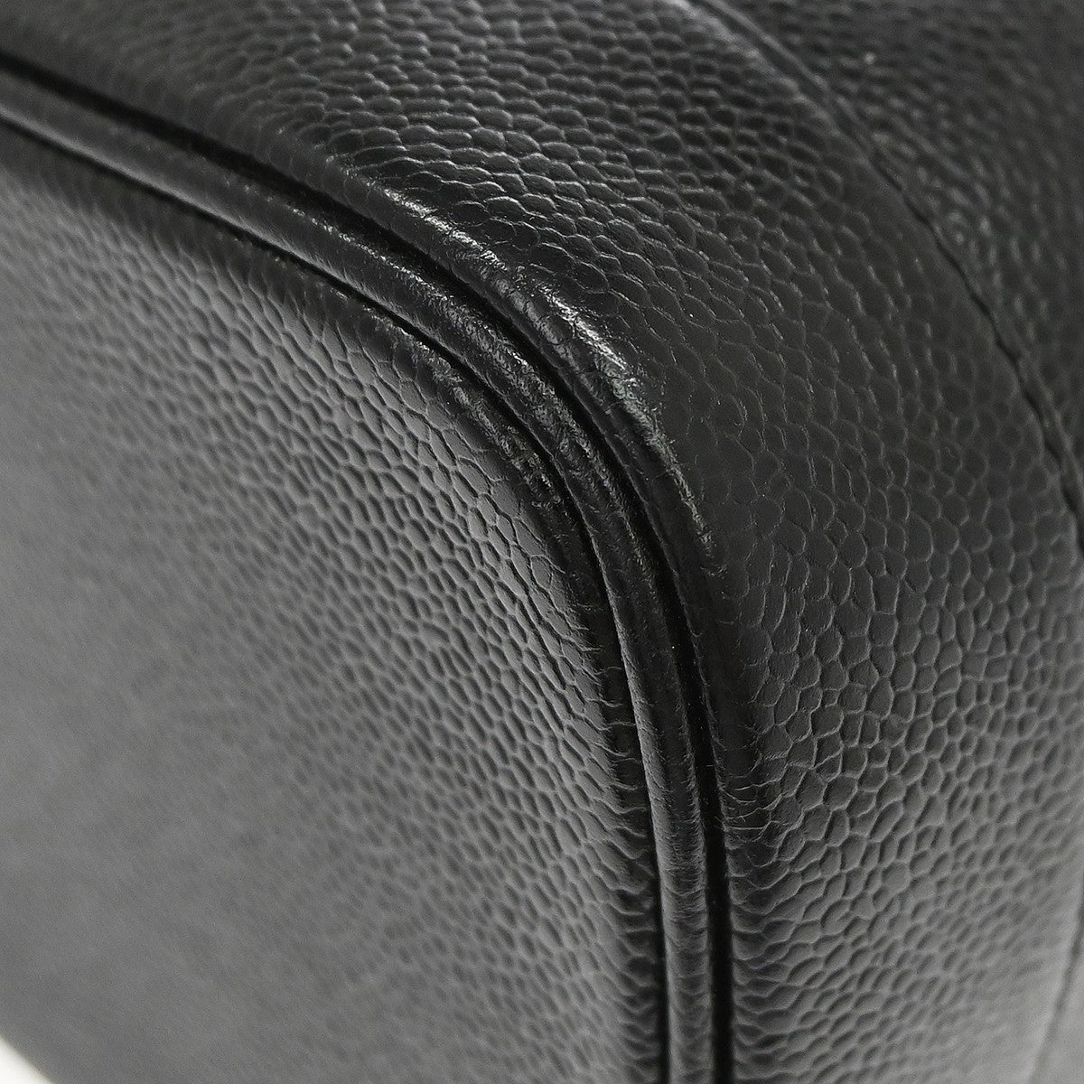 Chanel Vintage Timeless Cosmetic Case Caviar, Black, Leather, Handbag
