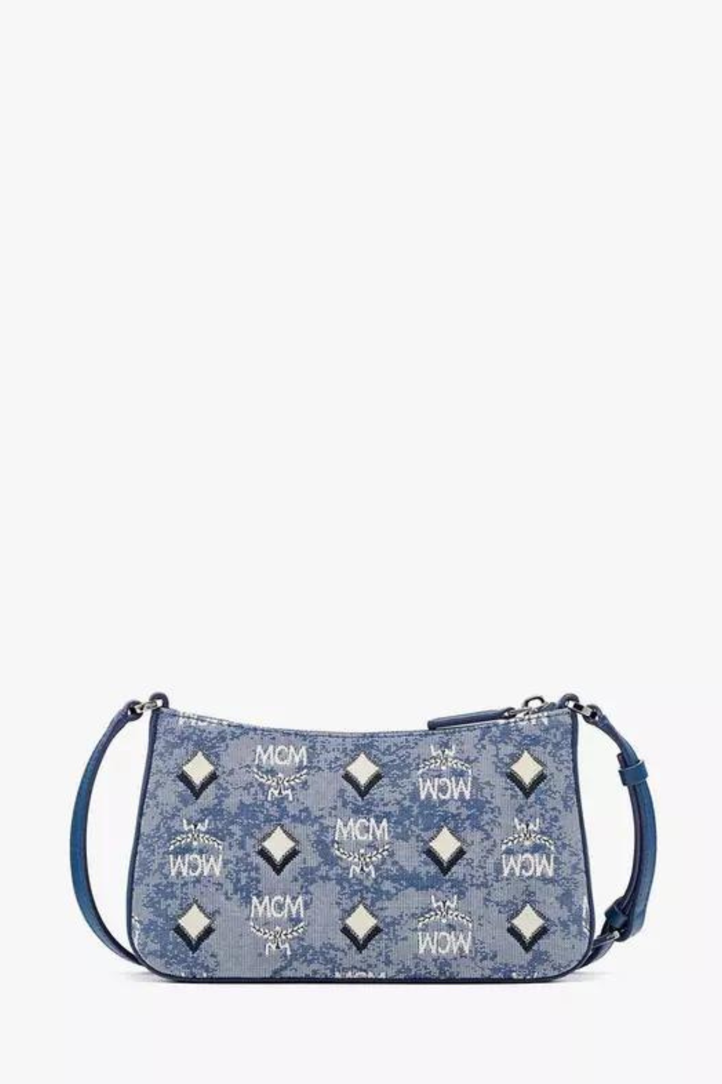 MCM, Bags, Mcm Blue Jacquard Crossbody