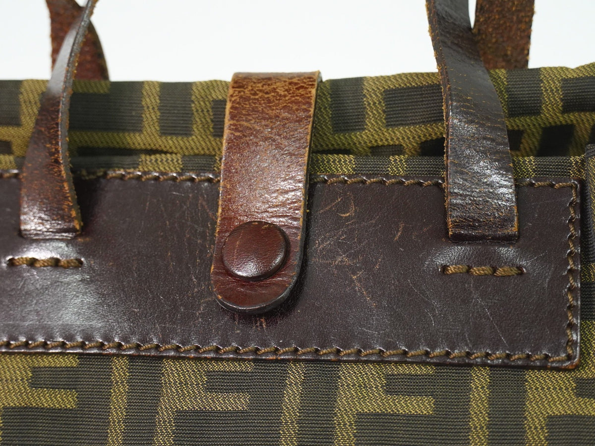 Fendi Convertible Zucca Canvas, Brown, Canvas, Tote Bag