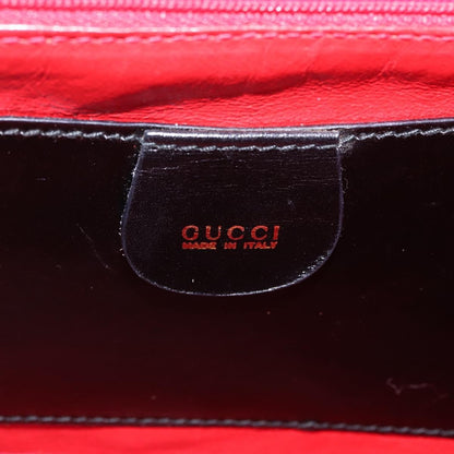 Gucci Vintage Bamboo Top Handle Leather, Black, Leather, Handbag