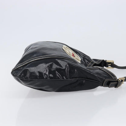 Gucci Britt Web Hobo Dialux Coated Canvas, Black, Canvas, Shoulder Bag