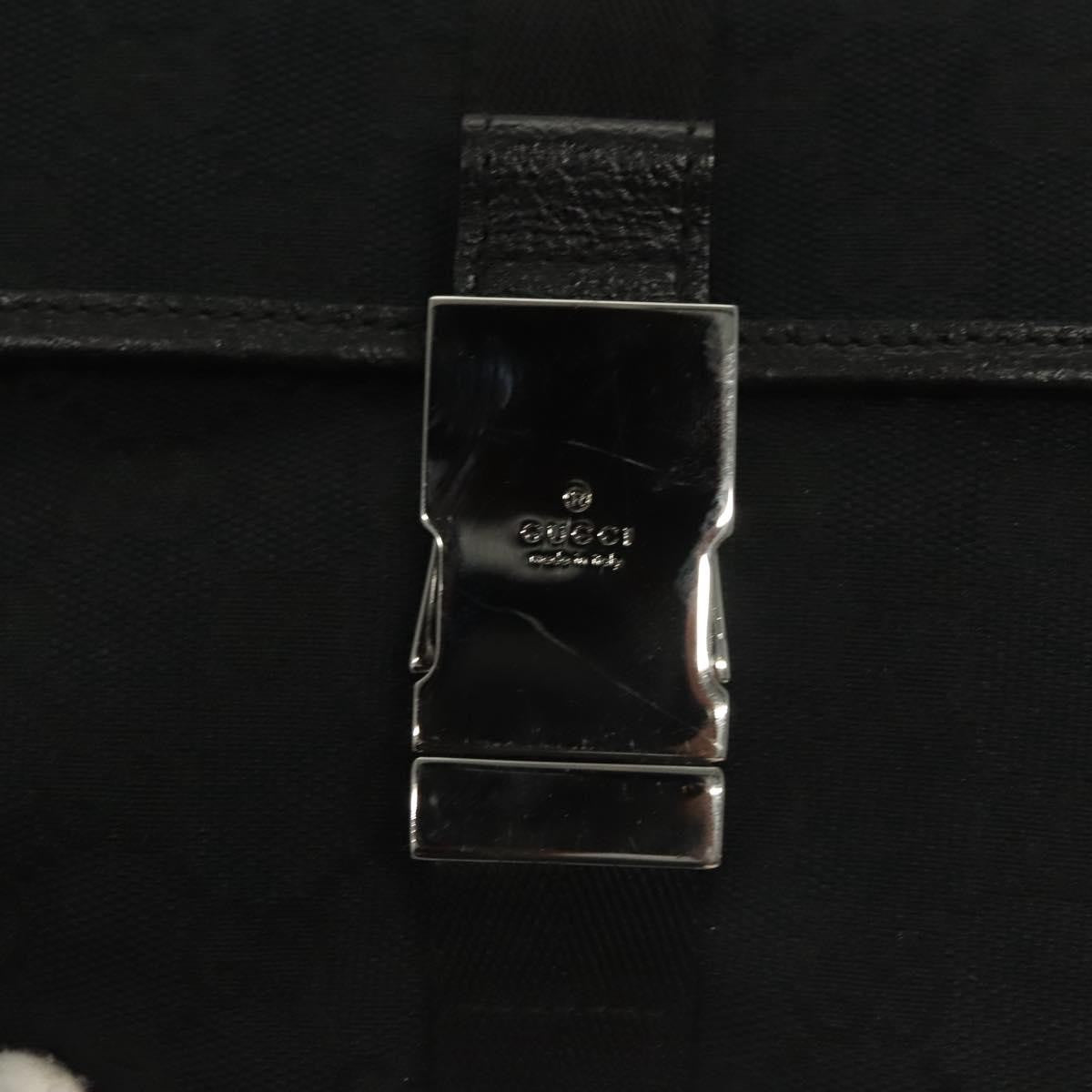 Gucci Buckle Belt GG Canvas, Black, Canvas, Handbag
