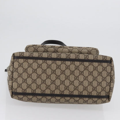 Gucci Vintage Front Pocket Tote GG Coated Canvas with Leather, Beige, Canvas, Tote Bag