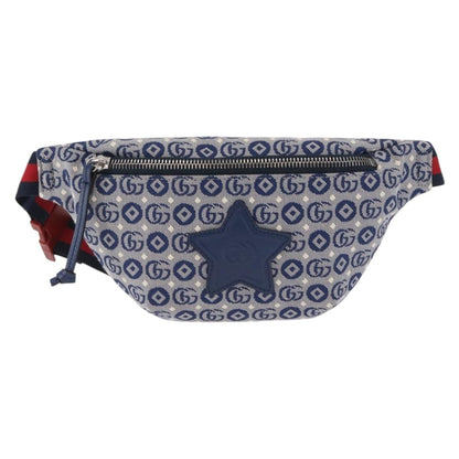 Gucci Children's Belt Printed GG Coated Canvas, Navy, Canvas, Handbag