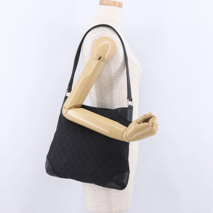 Gucci Original Messenger GG Canvas and leather, Black, Canvas, Shoulder Bag