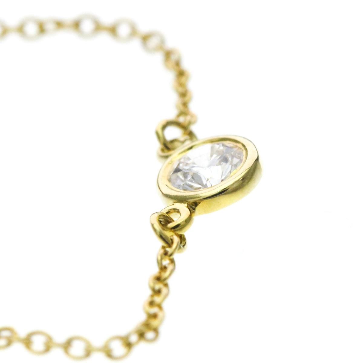 Tiffany & Co. Elsa Peretti Diamonds By The Yard Pendant 18K Rose Gold with Pear-Shaped Diamond, Yellow, Yellow Gold, Necklace