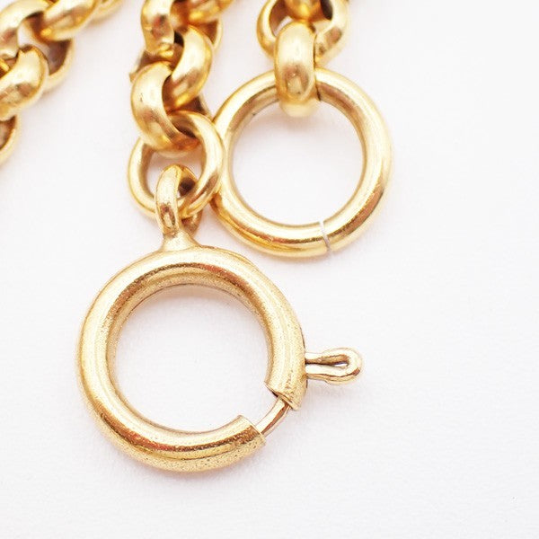 Chanel Vintage CC Heart Pendant Long Metal, Gold, Gold Plated, Necklace