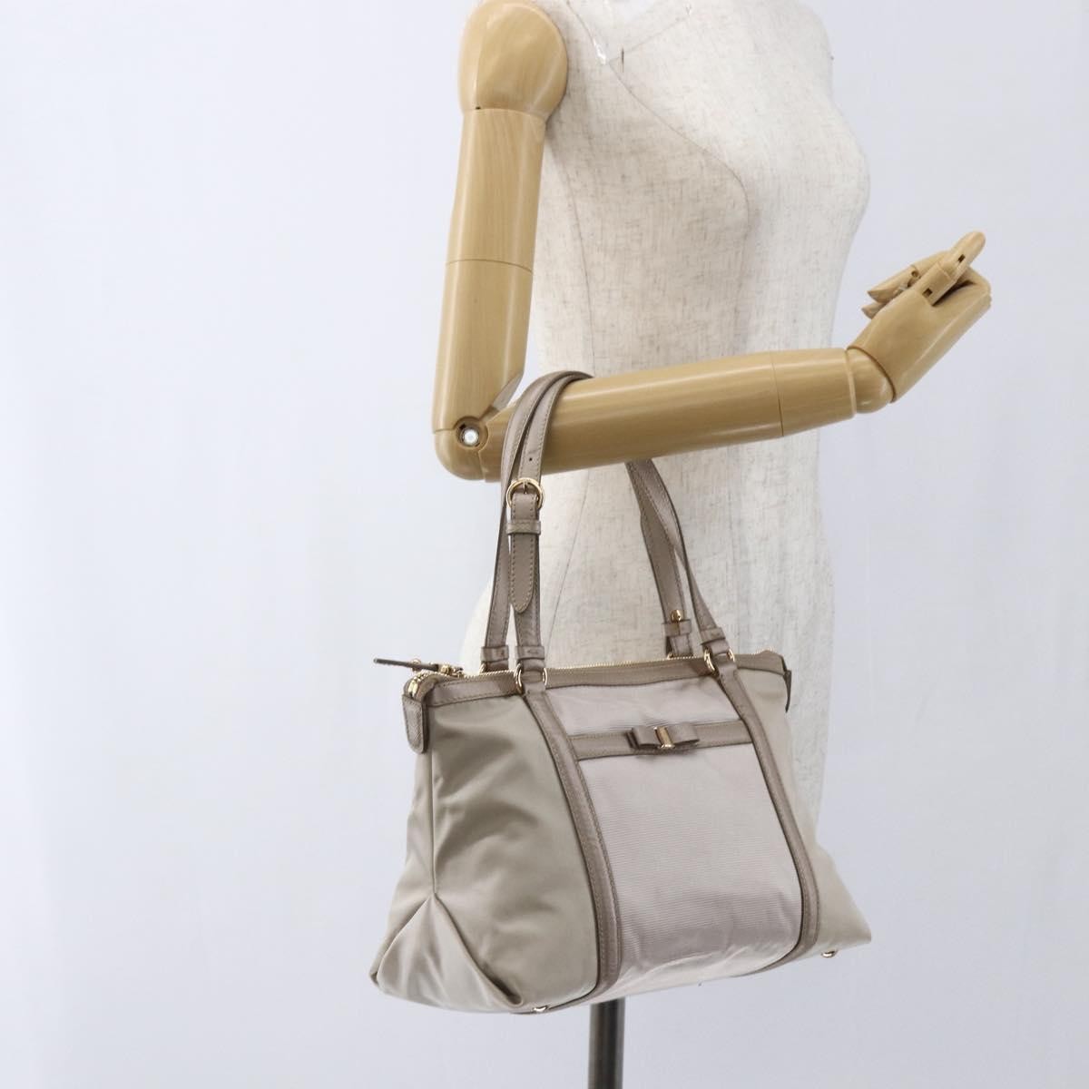 Salvatore Ferragamo Vala tote Nylon, Beige, Nylon, Tote Bag
