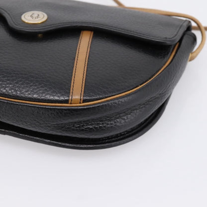 Christian Dior Vintage Flap Canvas, Black, Leather, Shoulder Bag