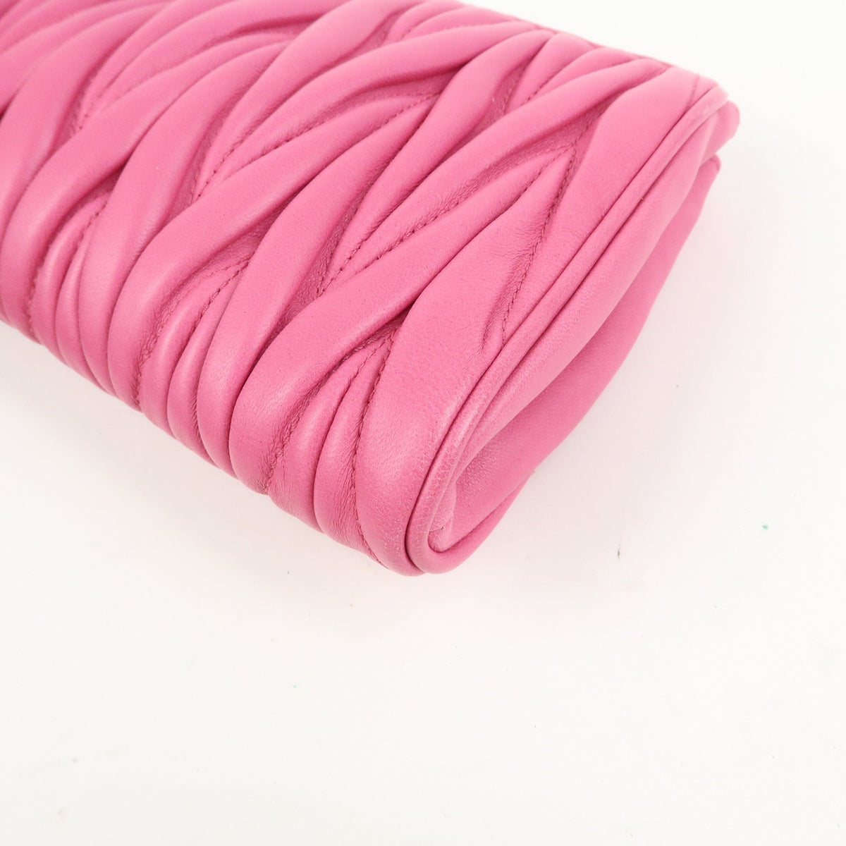 Miu Miu Zip Wristlet Matelasse Leather, Pink, Leather, Clutch