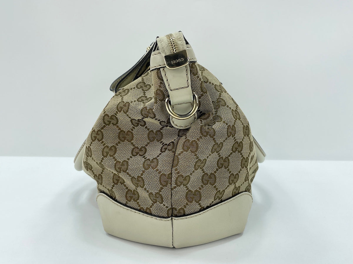 Gucci Sukey Top Handle Satchel GG Canvas with Leather, Beige, Canvas, Handbag
