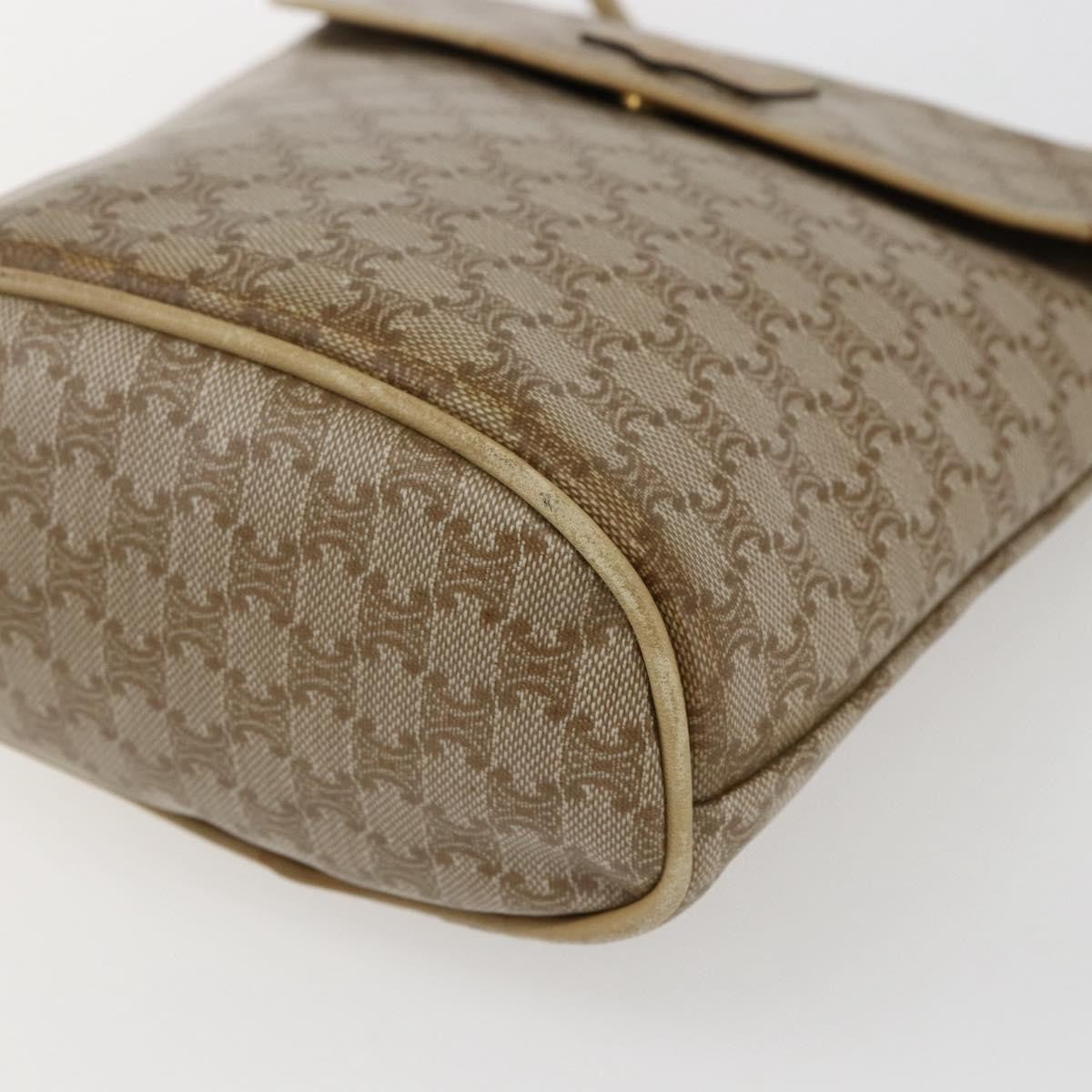 Celine Vintage Macadam Canvas, Beige, Canvas, Shoulder Bag