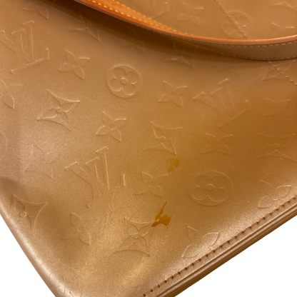 Louis Vuitton Mat Sutter Monogram Vernis, Gold, Leather, Handbag